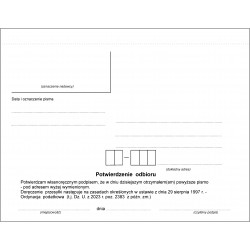 Koperta ze zwrotnym potwierdzeniem odbioru na zasadach Ordynacji Podatkowej